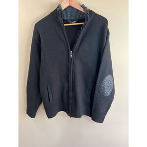 Rys Wool Blend Full‎ Zip Sweater with elbow patches - Boys XXL